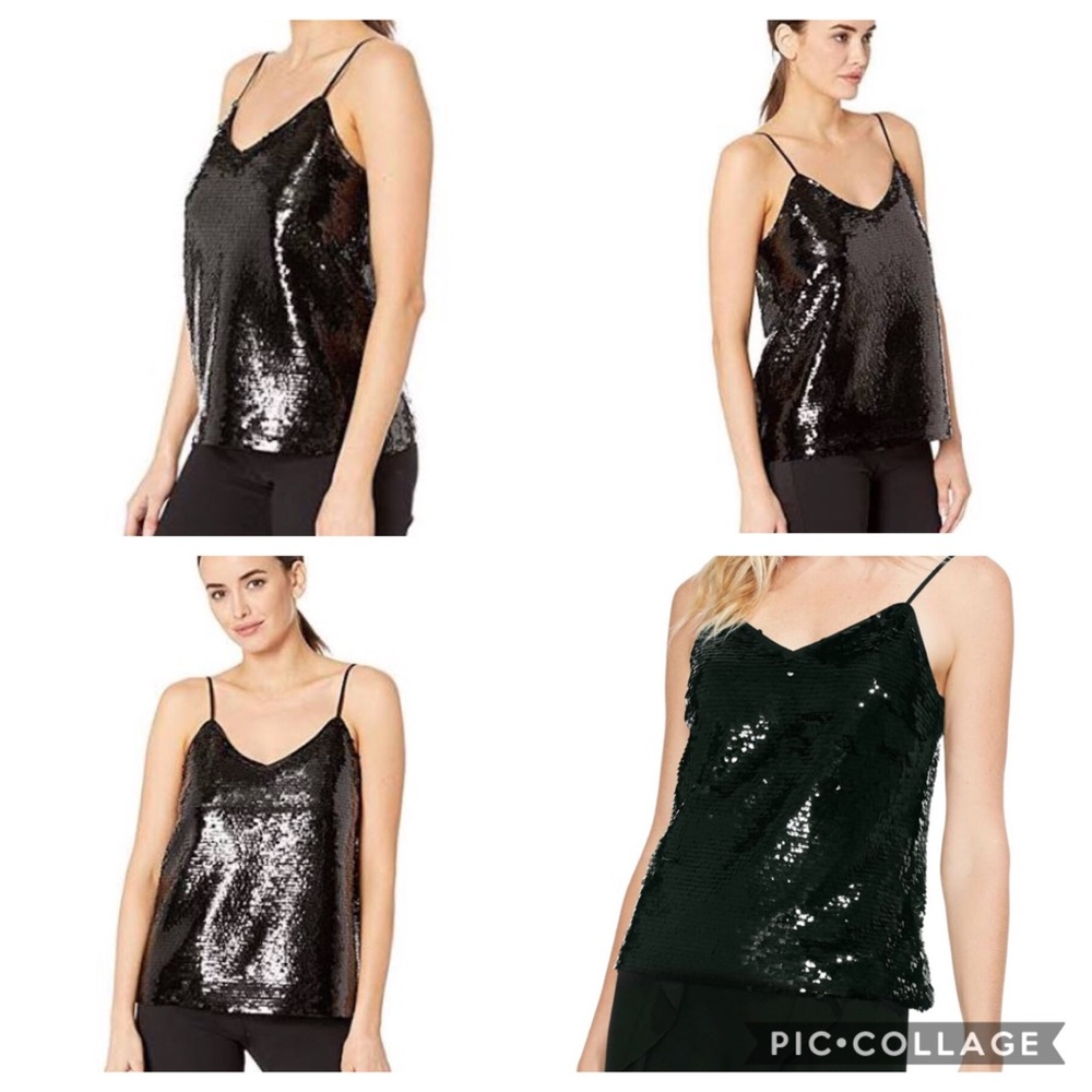 🆕 🌻 Vince Camuto Black Fish Scale Sequin Cami